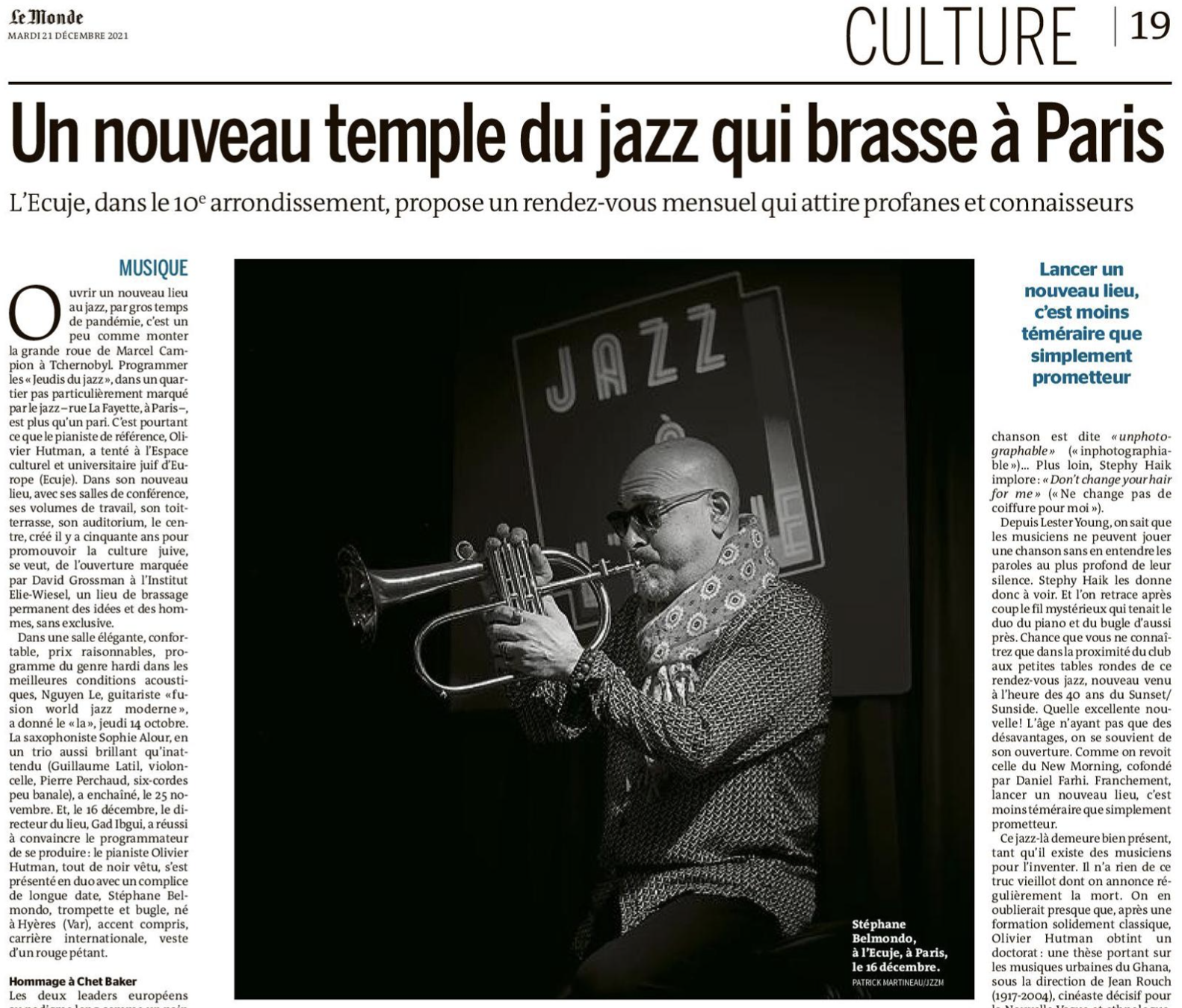 Olivier Hutman - Jazz Magazine
